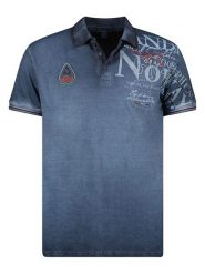 Geographical Norway Koszulka polo "Adventure" w kolorze granatowym rozmiar: M. Niebieskie koszulki polo sportowe Geographical Norway, m, bez wzorów, z bawełny, bez kołnierzyka, bez ramiączek. Za 79.03 zł.