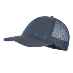 Czapka z daszkiem bawełniana Rab Trucker Logo Cap. Niebieskie czapki z daszkiem RAB, bez wzorów, z bawełny. Za 127.99 zł.