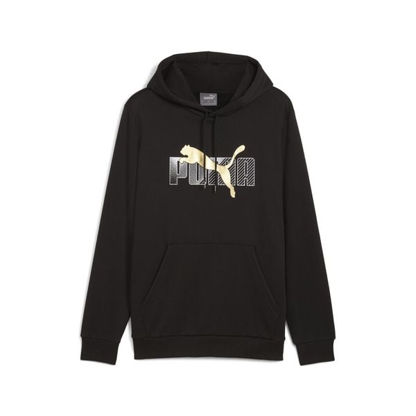 Męska bluza z kapturem ESS+ LOGO LAB PUMA Black. Białe bluzy Puma, l, bez wzorów, z kapturem. Za 135.00 zł.