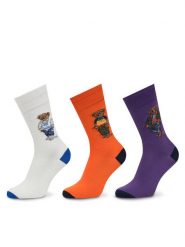 Polo Ralph Lauren Zestaw 3 par wysokich skarpet męskich 449973050001 Kolorowy. Skarpety Polo Ralph Lauren, bez wzorów, z bawełny. Za 189.99 zł.