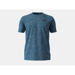 T-Shirt Męski Koszulka Sportowa Under Armour. Niebieskie t-shirty sportowe Under Armour, bez wzorów, bez ramiączek, na fitness i siłownię. Za 229.99 zł.