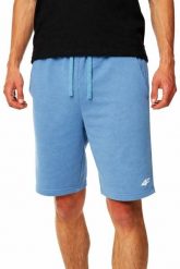 Spodenki dresowe męskie 4F 4FWSS26TSHOM0998. Niebieskie krótkie spodenki sportowe 4F, m, bez wzorów, z bawełny. Za 79.99 zł.