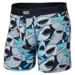 Bokserki termoaktywne męskie Saxx Daytripper Boxer Brief Fly. Niebieskie bielizna termoaktywna Saxx, m, bez wzorów, bez ramiączek. Za 102.99 zł.