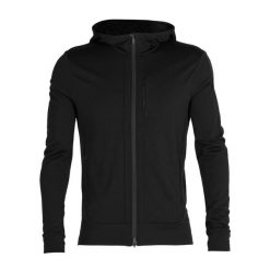 Bluza trekkingowa męska icebreaker Quantum III LS Zip Hood. Czarne bluzy Icebreaker, l, bez wzorów, bez kaptura. Za 599.99 zł.