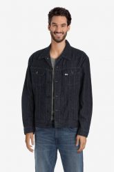 KURTKA PRZEJŚCIOWA MĘSKA LEE PINSTRIPE RIDER JACKET INDIGO L89ZEJCA 112123959. Niebieskie kurtki Lee, l, bez wzorów, bez kaptura. Za 209.99 zł.
