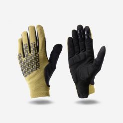 Rękawiczki rowerowe MTB Rockrider Wygodne 500. Czarne rękawiczki ROCKRIDER, bez wzorów, z materiału. Za 89.98 zł.