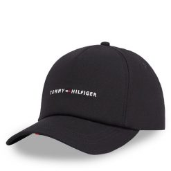 Czapka z daszkiem Tommy Hilfiger. Czarne czapki z daszkiem Tommy Hilfiger, bez wzorów. Za 119.99 zł.