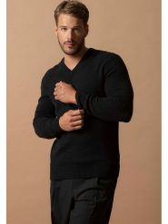 Perfect Cashmere Kaszmirowy sweter "Enzo" w kolorze czarnym rozmiar: XL. Czarne swetry nierozpinane Perfect Cashmere, xl, bez wzorów, z kaszmiru, bez kołnierzyka, bez ramiączek. Za 608.99 zł.