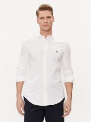 Polo Ralph Lauren Koszula 710899386001 Biały Slim Fit. Białe koszule Polo Ralph Lauren, m, bez wzorów, z bawełny, bez kołnierzyka, bez ramiączek. Za 489.99 zł.