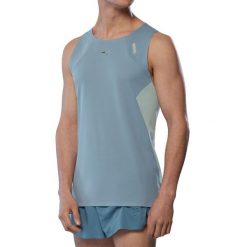 Tank top Mizuno Tech Light. Niebieskie bezrękawniki Mizuno, bez wzorów, bez kołnierzyka, bez ramiączek. Za 276.50 zł.
