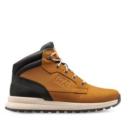 Trekkingi Helly Hansen. Brązowe botki sznurowane Helly Hansen, bez wzorów, bez obcasa, bez zapięcia. Za 449.99 zł.