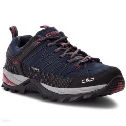 Buty CMP Rigel Low 3Q13247-62BN niebieskie. Niebieskie buty turystyczne bez wzorów, z gumy, bez zapięcia. Za 537.13 zł.