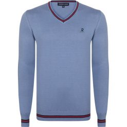 Sweter w kolorze niebieskim. Niebieskie swetry nierozpinane Giorgio Di Mare, m, bez wzorów, z bawełny, bez kołnierzyka, bez ramiączek. W wyprzedaży za 139.95 zł.