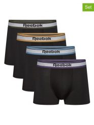 Reebok Bokserki (4 pary) w kolorze czarnym rozmiar: L. Czarne bokserki Reebok, l, bez wzorów. Za 117.73 zł.