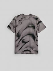 4F T-shirt regular z nadrukiem męski - czarny M. Czarne t-shirty 4F, bez wzorów, z bawełny, bez ramiączek. Za 89.99 zł.