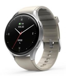 Hama Smartwatch 8900 srebrna koperta, beżowy pasek silikonowy. Brązowe, cyfrowe zegarki smartwatch z aplikacjami. Za 359.00 zł.