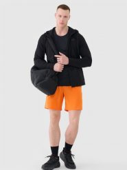 4F Spodenki treningowe szybkoschnące męskie - pomarańczowe M. Brązowe krótkie spodenki sportowe 4F, l, bez wzorów, z dzianiny. Za 99.99 zł.