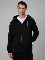 4F Bluza dresowa regular z kapturem męska - czarna S. Czarne bluzy 4F, m, bez wzorów, z bawełny, z kapturem. Za 229.99 zł.