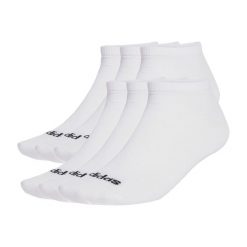 Skarpety Linear Crew Socks Cushioned 6 Pair Pack. Białe skarpety Adidas, bez wzorów. Za 79.95 zł.