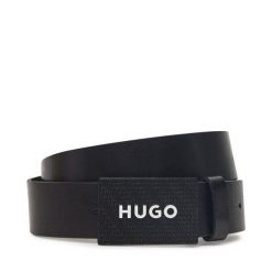 Pasek HUGO. Czarne paski Hugo, bez wzorów. Za 250.99 zł.