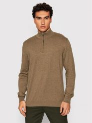 Selected Homme Sweter Berg 16074687 Brązowy Regular Fit. Brązowe swetry rozpinane Selected Homme, m, bez wzorów, z bawełny, bez kołnierzyka, bez ramiączek. Za 159.99 zł.