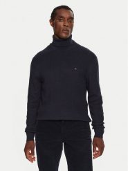 Tommy Hilfiger Golf MW0MW36526 Granatowy Regular Fit. Niebieskie golfy Tommy Hilfiger, m, bez wzorów, z bawełny, bez kołnierzyka, bez ramiączek. Za 319.99 zł.
