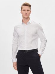 Calvin Klein Koszula K10K112298 Biały Slim Fit. Białe koszule CALVIN KLEIN, m, bez wzorów, z bawełny, bez kołnierzyka, bez ramiączek. Za 199.99 zł.