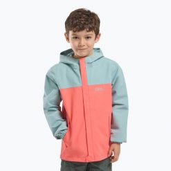 Kurtka przeciwdeszczowa dziecięca Jack Wolfskin Tucan. Brązowe bezrękawniki Jack Wolfskin, bez wzorów, bez kołnierzyka, bez ramiączek. Za 289.99 zł.