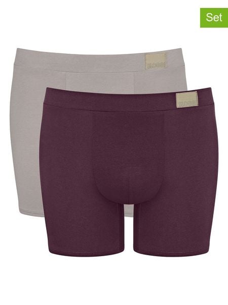 Sloggi Bokserki (2 pary) "Go Natural" w kolorze szarobrązowo-bordowym rozmiar: L. Czerwone bokserki Sloggi, l, bez wzorów. Za 39.86 zł.