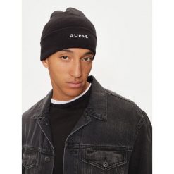 Czapka Guess. Czarne czapki zimowe Guess, z aplikacjami. Za 229.99 zł.