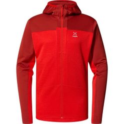 Bluza techniczna męska ROC Flash Mid Hood. Czerwone bluzy Haglöfs, m, bez wzorów, bez kaptura. Za 520.00 zł.
