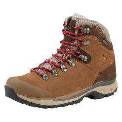 Sznurówki Haglöfs. Czerwone buty trekkingowe Haglöfs, bez wzorów, bez zapięcia. Za 84.45 zł.