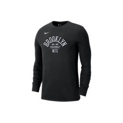 Koszulka sportowa męska Nike Nba Brooklyn Nets Courtside. Czarne koszulki z długim rękawem Nike, m, bez wzorów, bez ramiączek. Za 269.00 zł.