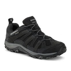 Buty turystyczne męskie Merrell Alverstone 2 GTX. Czarne buty trekkingowe Merrell, bez wzorów, bez zapięcia, trekkingowe. Za 469.99 zł.