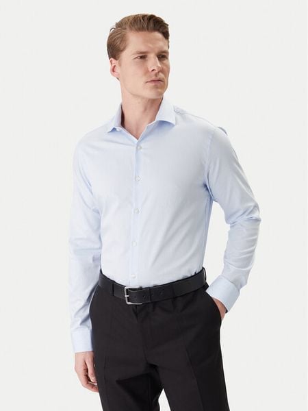 Calvin Klein Koszula LV019EU119 Błękitny Slim Fit. Niebieskie koszule CALVIN KLEIN, m, bez wzorów, z bawełny, bez kołnierzyka, bez ramiączek. Za 329.99 zł.
