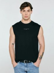 Koszulka męska bez rękawów czarna Irrer 907. Czarne bezrękawniki BIG STAR, l, bez wzorów, z dresówki, bez kołnierzyka, bez ramiączek. Za 79.99 zł.