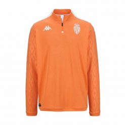 Kurtka z dresu AS Monaco Ablas Pro 8 2024/25. Białe kurtki Kappa, bez wzorów, z dresówki, bez kaptura. W wyprzedaży za 221.35 zł.