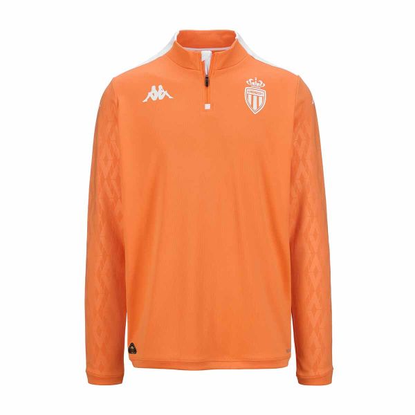 Kurtka z dresu AS Monaco Ablas Pro 8 2024/25. Białe kurtki Kappa, bez wzorów, z dresówki, bez kaptura. W wyprzedaży za 223.80 zł.