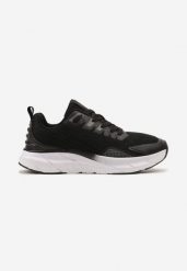 Czarno-Szare Sznurowane Buty Sportowe Sneakersy z Tłoczoną Podeszwą Efine. Czarne buty sportowe casual Born2be, bez wzorów, z okrągłym noskiem, bez zapięcia. W wyprzedaży za 119.99 zł.