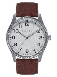Elevon Zegarek kwarcowy "Crosswind" w kolorze srebrno-brązowo-białym rozmiar: onesize. Brązowe, analogowe zegarki Elevon, metalowe. Za 130.99 zł.