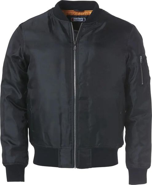 Clique Bomber kurtka unisex 100% poliester 200D Oxford. Czarne kurtki CLIQUE, s, bez wzorów, z poliesteru, bez kaptura. Za 287.60 zł.