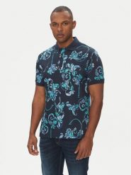 Versace Jeans Couture Polo 78GAG6S0 Granatowy Regular Fit. Niebieskie koszulki polo Versace Jeans Couture, m, bez wzorów, z bawełny, bez kołnierzyka, bez ramiączek. Za 899.99 zł.