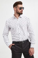 Koszula męska popelinowa z logo KARL LAGERFELD. Koszule KARL LAGERFELD, m, bez wzorów, bez kołnierzyka, bez ramiączek. W wyprzedaży za 695.20 zł.