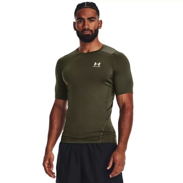 Under Armour UA HG ARMOUR COMP SS Koszulka treningowa męska. Szare odzież kompresyjna Under Armour, m, bez wzorów, z materiału, na fitness i siłownię. Za 109.99 zł.