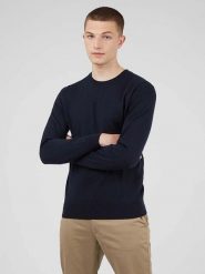 Ben Sherman Sweter w kolorze granatowym rozmiar: XL. Niebieskie swetry nierozpinane Ben Sherman, xl, bez wzorów, ze splotem, bez kołnierzyka, bez ramiączek. Za 281.76 zł.