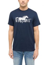 Mustang Koszulka w kolorze granatowym rozmiar: M. Niebieskie bezrękawniki Mustang, m, bez wzorów, z bawełny, bez kołnierzyka, bez ramiączek. Za 61.89 zł.