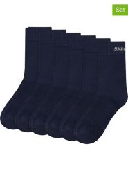 Skechers Skarpety sportowe (6 par) w kolorze granatowym rozmiar: 35-38. Niebieskie skarpetki sportowe Skechers, bez wzorów, z materiału. Za 39.77 zł.