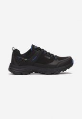 Czarno-Niebieskie Buty Sportowe Salomene. Czarne buty trekkingowe Born2be, bez wzorów, przed kostkę, bez zapięcia. W wyprzedaży za 161.49 zł.