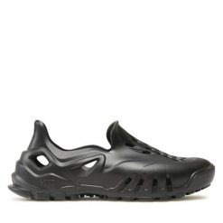 Półbuty Vans. Czarne eleganckie półbuty Vans, bez wzorów, bez obcasa, bez zapięcia. Za 169.99 zł.