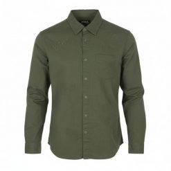 Desigual Cam Marcos Men koszula khaki zielona haftowana M. Zielone koszule Desigual, m, bez wzorów, z bawełny, bez kołnierzyka, bez ramiączek. Za 266.99 zł.